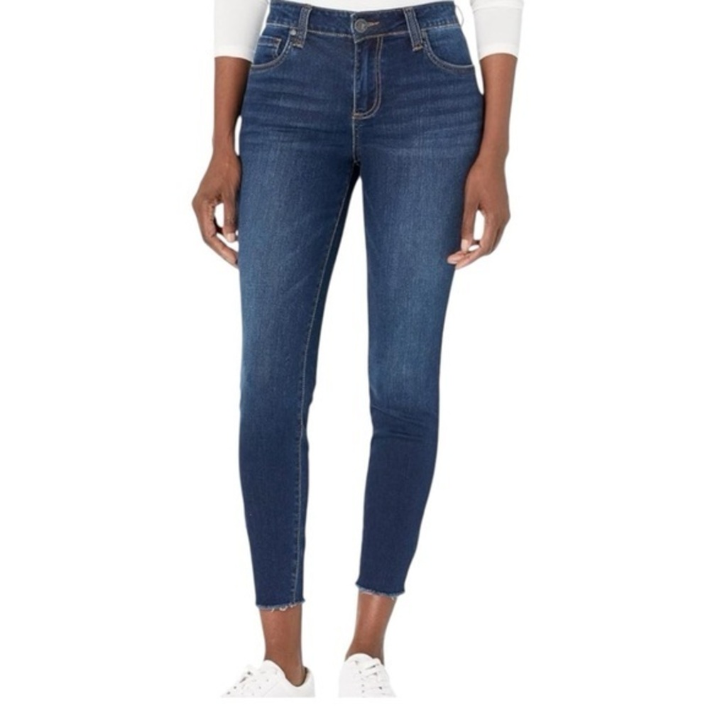 Kut from the Kloth Skinny Jeans in Medium Dark Blue Wash